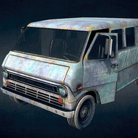 Old mail delivery van suv, van, rusty, bus, mail, old, postnuclear, unity, car, 3dmodel