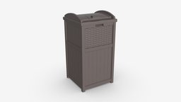 Outdoor trash can recycling, urban, trash, can, junk, clean, garbage, dustbin, waste, outdoor, recycle, bin, nature, rubbish, environmental, ecology, 3d, pbr, plastic