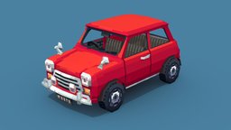 Classic Mini mini, cooper, vintage, classic, blockbench, lowpoly, car, pixelart