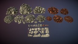 Stone debris abandoned, ancient, ruins, unity, unity3d