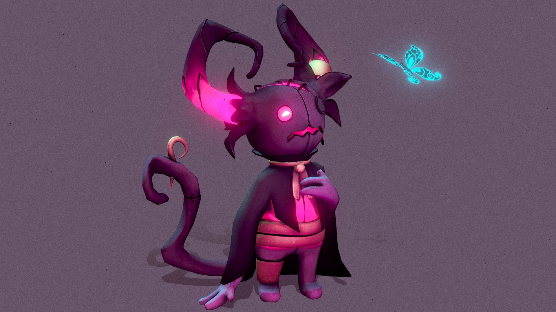 This character was completely an experiment where I tried completely different things in which I have little experience, there are a lot of mistakes that I would have done differently now, but after all he is very cute) - Cute Little Demon - Buy Royalty Free 3D model by SatiKudasati 3d model