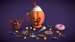 Halloween Sweets Candies food, pack, cupcake, candy, voodoo, donut, holidays, lolipop, sweets, pumpkins, gummy, lolipops, halloween-pumpkin, candycane, voodoo-doll, low-poly, lowpoly, halloween, pumpkin, spooky, tasty-food, pumpkinspicelatte, candy-corn, halloween-cookies, pumpkin-cookie, halloween-themed, pumpkin-spice-latte, halloween-cupcake, halloween-donut, halloween-bucket