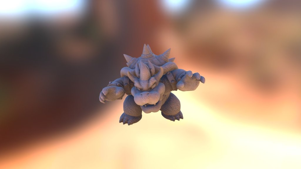Super Mario 3D World - Stone Bowser Statue - Download Free 3D model by Warrior364 3d model