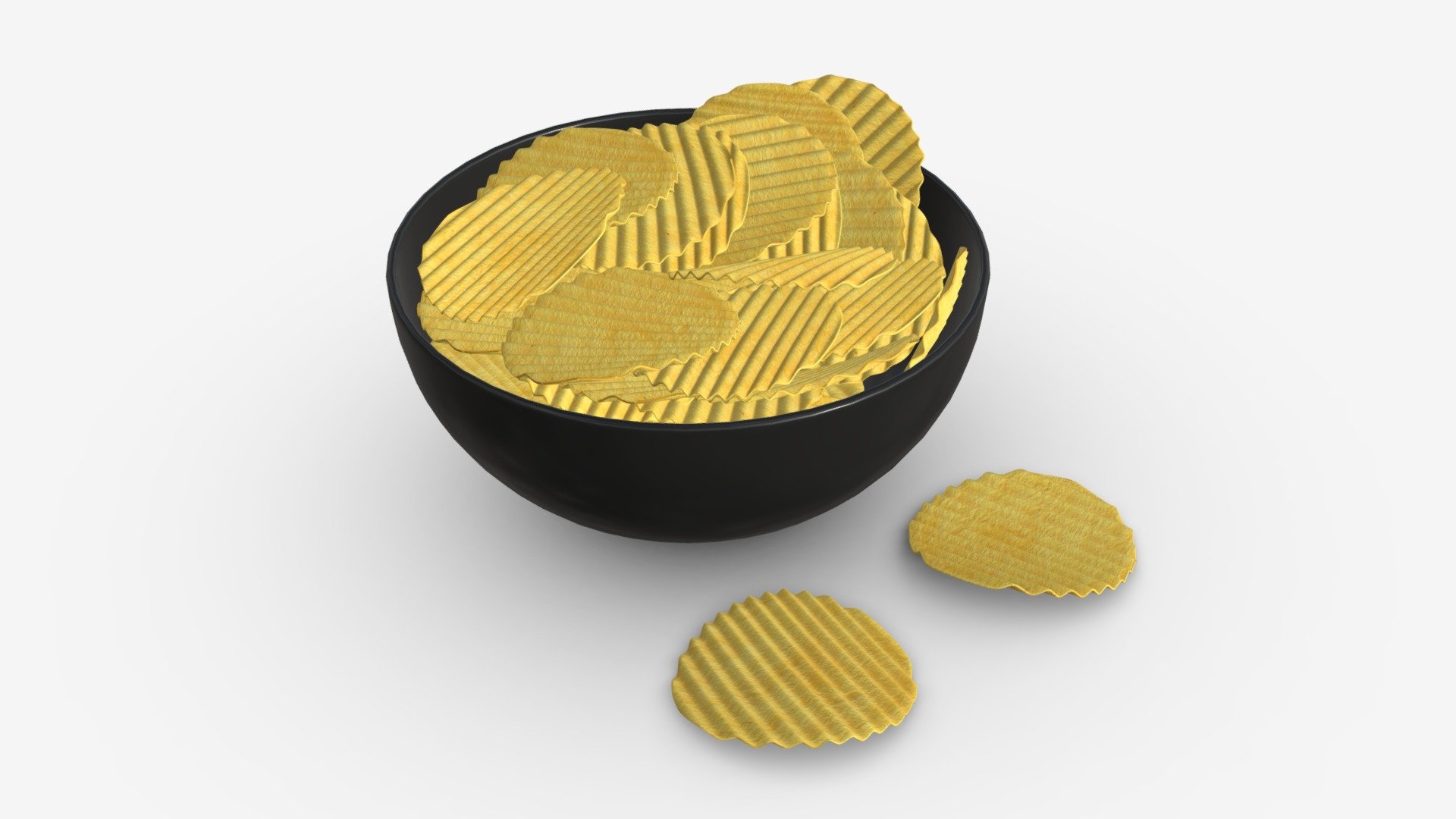 Potato chips in bowl 03 - Buy Royalty Free 3D model by HQ3DMOD (@AivisAstics) 3d model