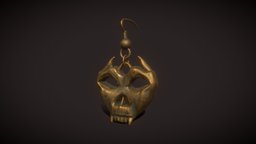 Skull Earring sculpt, earring, 3d-coat, skull, halloween, spooky