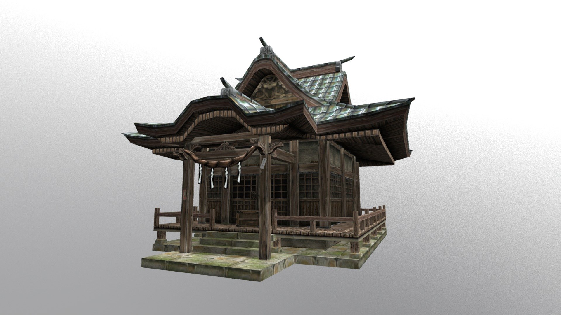 Model of the old japanese shinto shrine. 

Lowpoly model, 2926 tris

Texture 

1- diffuse 256 x 256


2-diffuse 256 x 256 - Japanese shrine - 3D model by haioku-kun (@nagatacomic) 3d model
