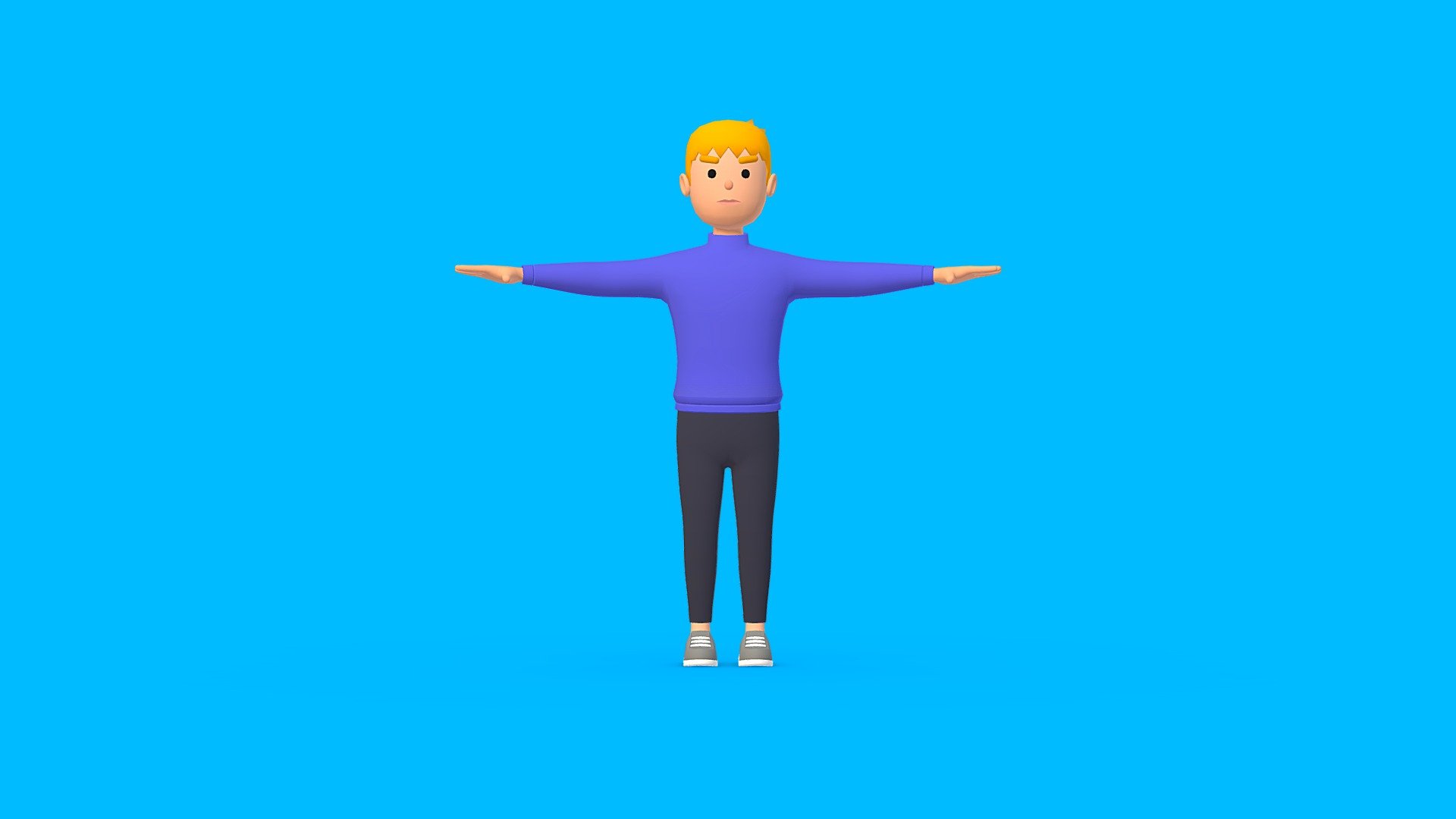 Simple hyper casual lowpoly character David

DESCRIPTION




Rigged character.

Include Rigged base mesh (male).

Textures included.   

TECHNICAL DETAILS




1 character (.fbx).

1 color texture (.png).

512x512 texture dimension.

Rigging: Yes.

Animation: No.

UV mapping: Yes.

**Check **  HYPER CASUAL CHARACTERS VOLUME 1 - HYPER CASUAL CHARACTER - DAVID - Buy Royalty Free 3D model by thcyrax (@thcyrax3D) 3d model
