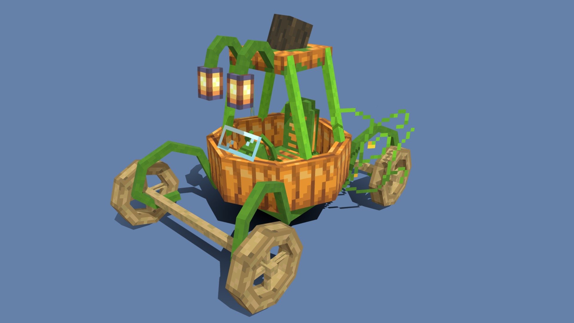 Pumpkin themed racing kart in Minecraft! - Minecraft Pumpkin Kart - 3D model by Octovon (@OctovonMC) 3d model