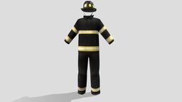 Mens Fireman Costume jacket, clothes, pants, fireman, fire, safety, realistic, team, real, costume, mens, cosplay, rescue, wear, metaverse, roleplay, pbr, low, poly, male
