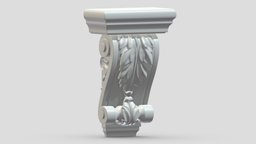 Scroll Corbel 57 stl, room, printing, set, element, luxury, console, architectural, detail, column, module, pack, ornament, molding, cornice, carving, classic, decorative, bracket, capital, decor, print, printable, baroque, classical, kitbash, pearlworks, architecture, 3d, house, decoration, interior, wall, pearlwork