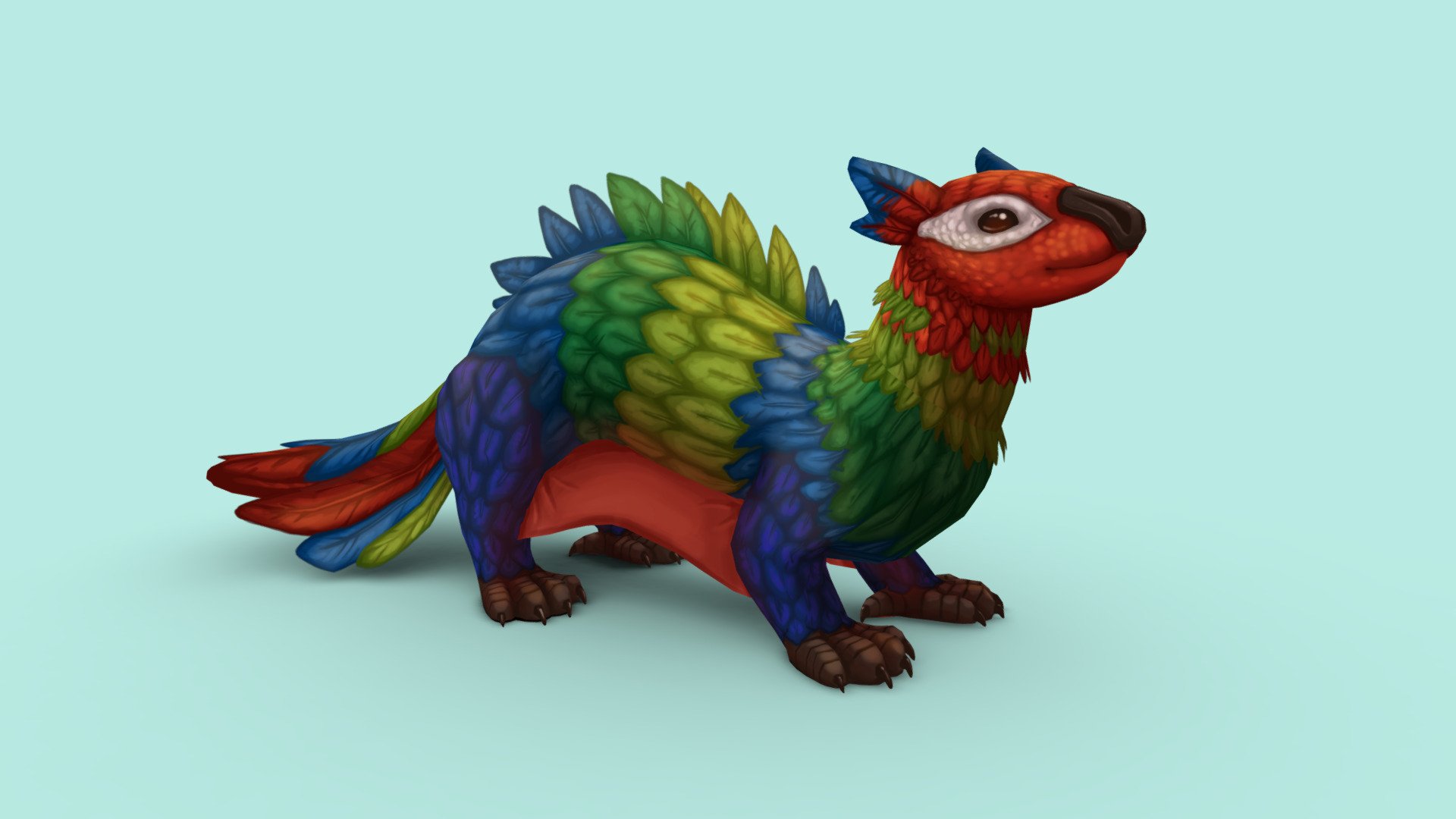 This is a Ferrether, a ferret/parrot/sugar-glider combo creature for an indie 3D platformer I am currently developing. More info here! https://www.youtube.com/watch?v=PBU-18Z8SQk

Created with Blender and 3D Coat! - Ferrether - 3D model by inkrose 3d model