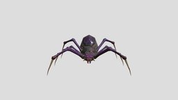 Low Poly Spider spider, lowpol, substancepainter, substance, 3d, texture, low, zbrush