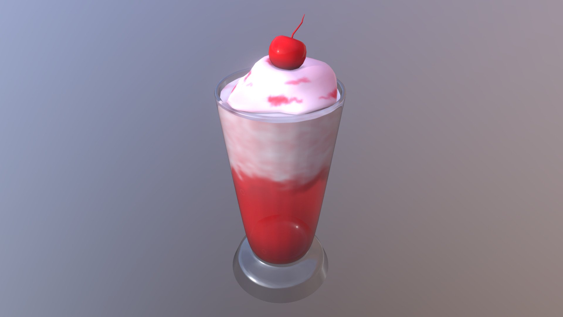 Who doesn't love a nice cold soda with an scoop of ice cream to sweeten the deal. The maraschino cherry on top is just a plus! - Cherry Soda Float - Download Free 3D model by LittleWhiteElk 3d model