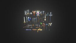 Weapons in low-poly weaponlowpoly, gameasset