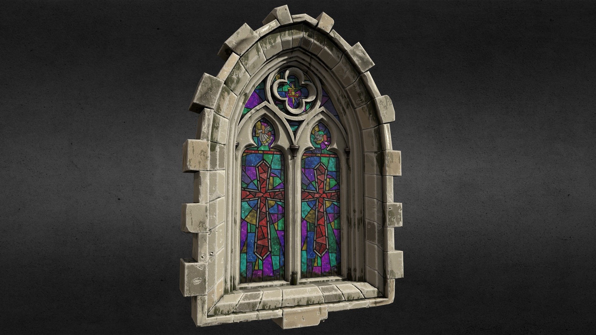 Game art model of a gothic architecture archway based off of the 3d artwork of Paul Svoboda - Gothic Window Archway - 3D model by Keishun 3d model
