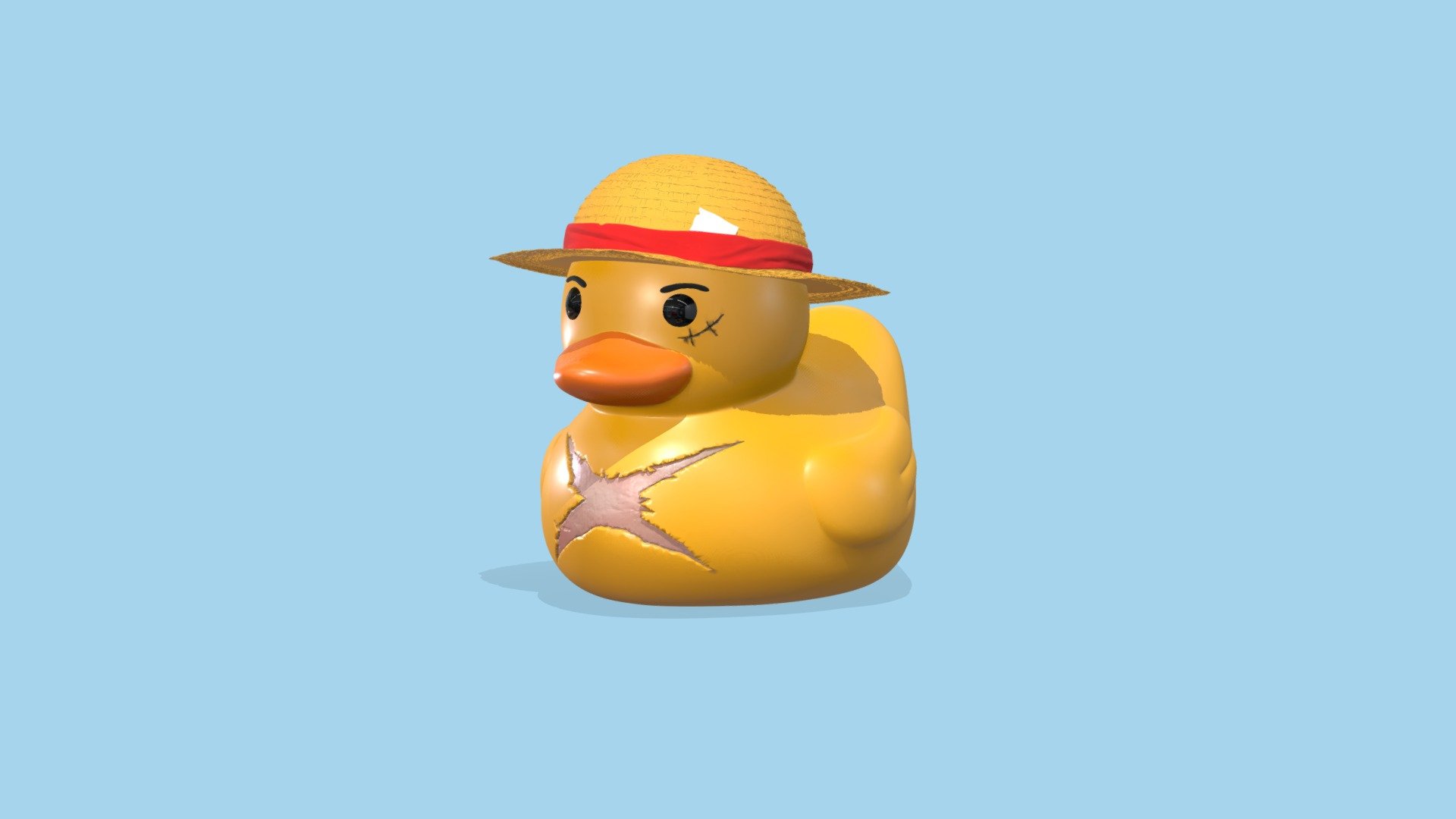 Rubber Duck Luffy - Buy Royalty Free 3D model by VFVince 3d model