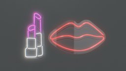 Lips And Lipsticks in, bar, mouth, modern, led, heart, other, club, lips, tube, electronic, electronics, sign, decor, neon, advertising, cosmetics, backlight, lipstick, decoration, street, light, wall, lipsticks, neonflex