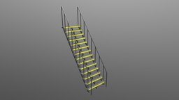 Stair-Ladder A 9-Ft Metal ladder-step, sketchup
