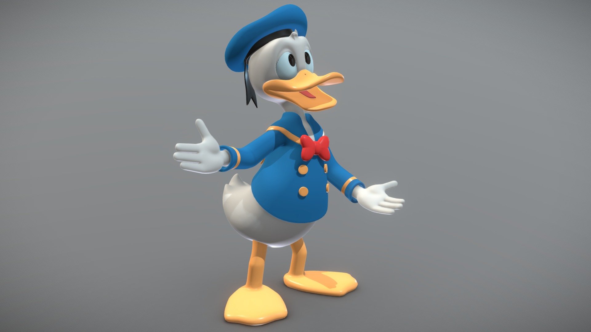 **Donald Duck **

https://www.artstation.com/artwork/v1v3mD - Donald Duck - 3D model by Split Studios (@splitstudios) 3d model