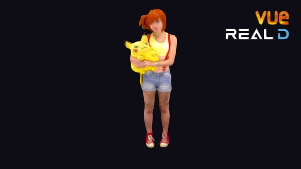 orange hair, pikachu, short, red braces - Misty - 3D model by RealD 3d model