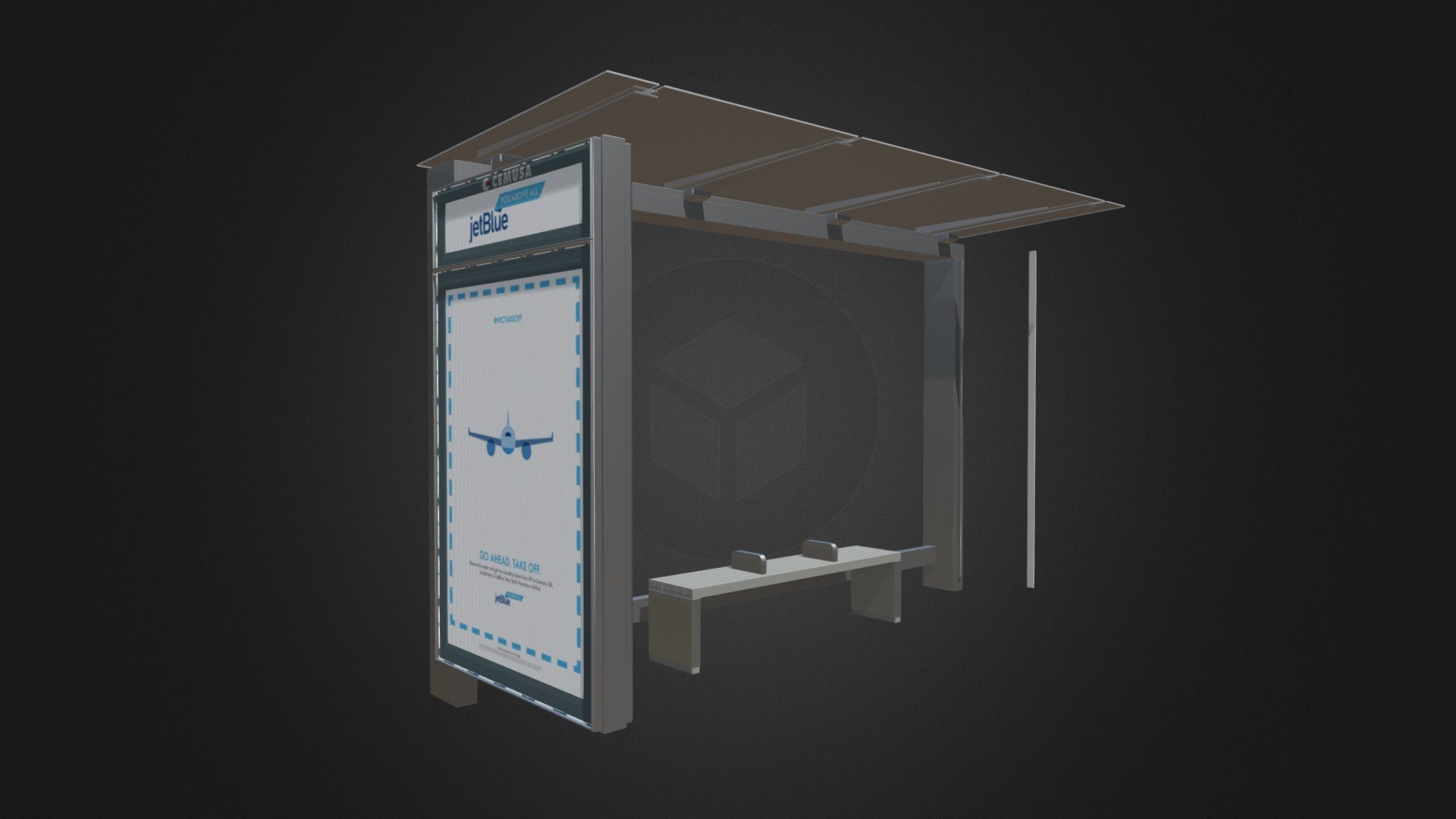 New York Bus Shelter - New York Bus Shelter - 3D model by Vizmodels (@DmitryGolikov) 3d model