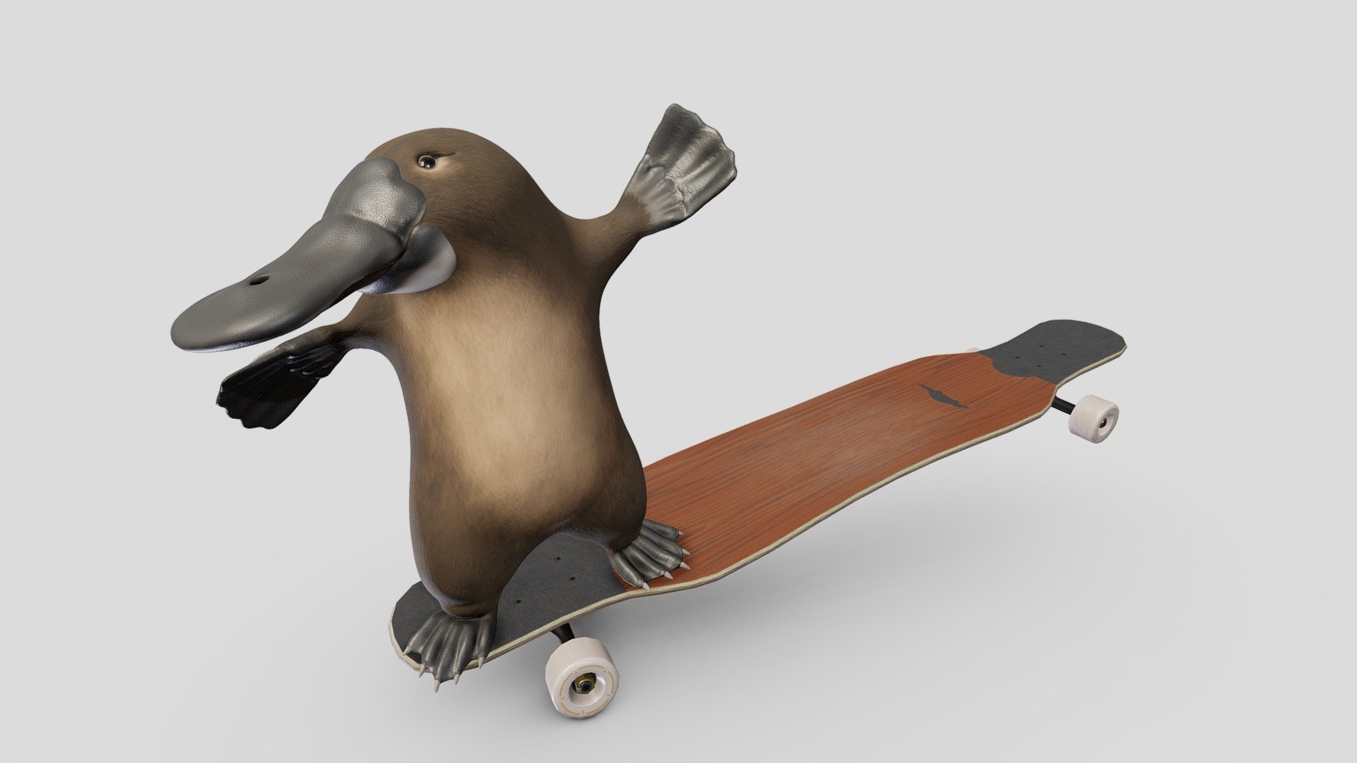 Personal project I did for fun. I longboard in my freetime and my favourite board is the platypus by simple Longboards. Had the idea to literally put a platypus on a platypus! As always would've like to spend more time on it but have to move on to other projects 3d model