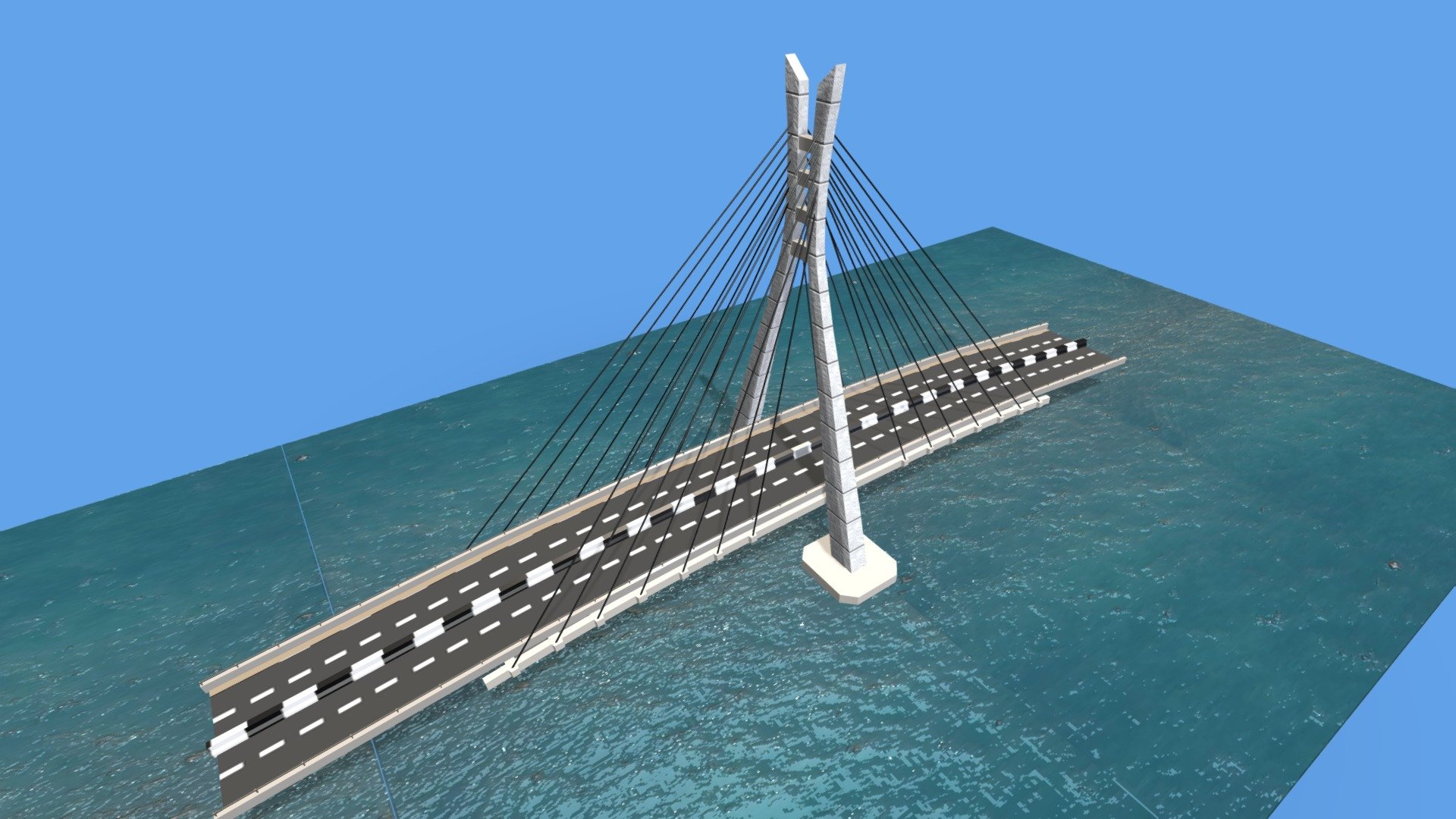 This is a detailed model design of a suspension bridge.The concept design of the bridge is that located in the West African country of Nigeria in Lagos state 3d model
