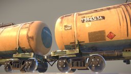 Railway Oil Tank vr.1 wheel, train, rails, rail, railroad, oil, van, cistern, wagon, petrol, tank, carriage, waggon, cisterna, vagon, tivsol, pbr, car