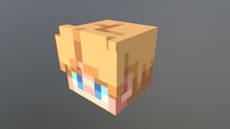 Head pixel-art, blockbench, minecraft, voxel