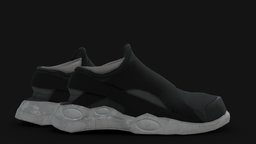 Black fabric sneakers shoes, trainers, shoes-model, shoes3d