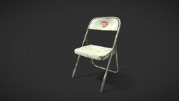 tin foldable chair prop, tin, props, game-asset, props-assets, props-game, prop_modeling, texturedmodel, substancepainter, 3d, 3dsmax, pbr, gameart, chair, gameasset, 3dmodel, textured, 3dmodeling