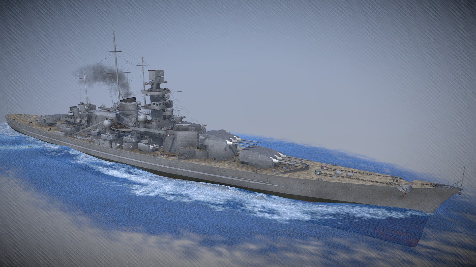 The KMS Gneisenau was a Scharnhorst-class battleship of the german navy during World War 2. Gneisenau and Scharnhorst were most know for there sorties together into the Atlantic to raid British merchant shipping.

(reuploaded on 11/23/2021 with remodelled hull and boats) - Gneisenau - Buy Royalty Free 3D model by ThomasBeerens 3d model