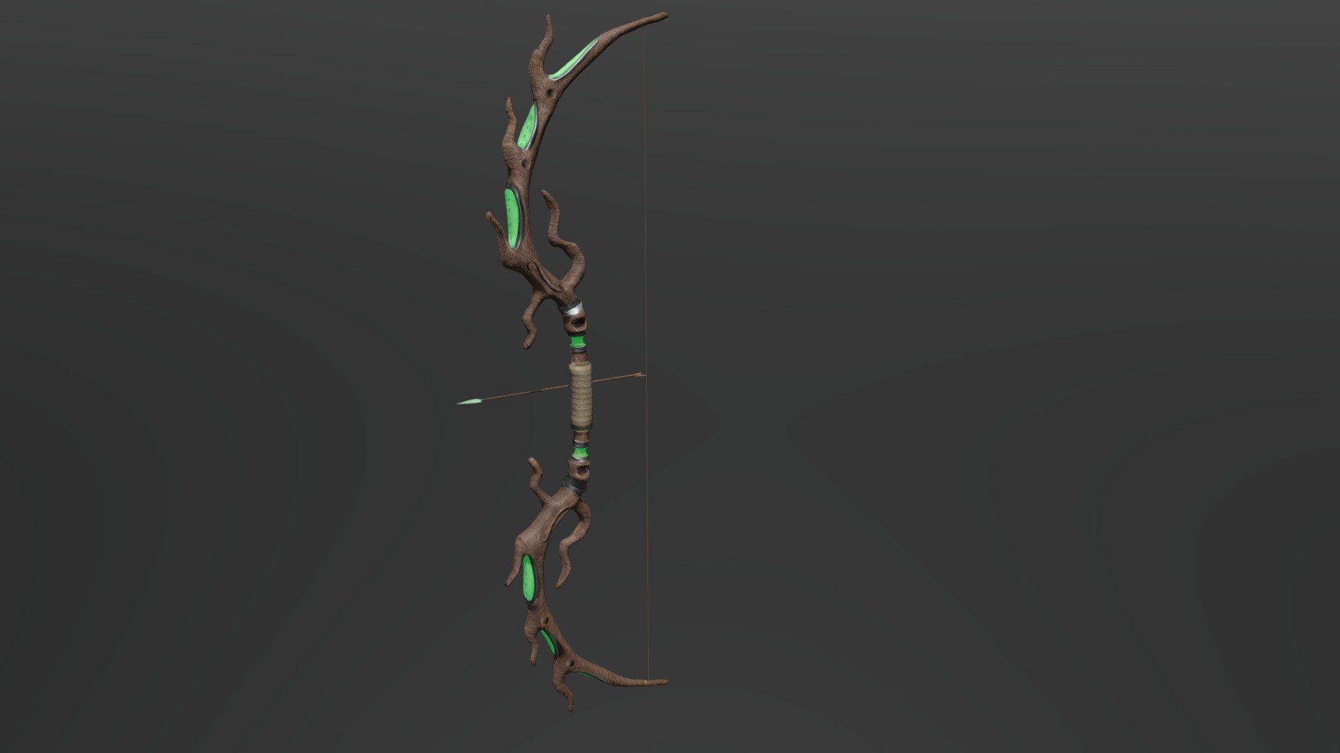 fantasy bow with arrow - Bow - 3D model by Zahkriin 3d model