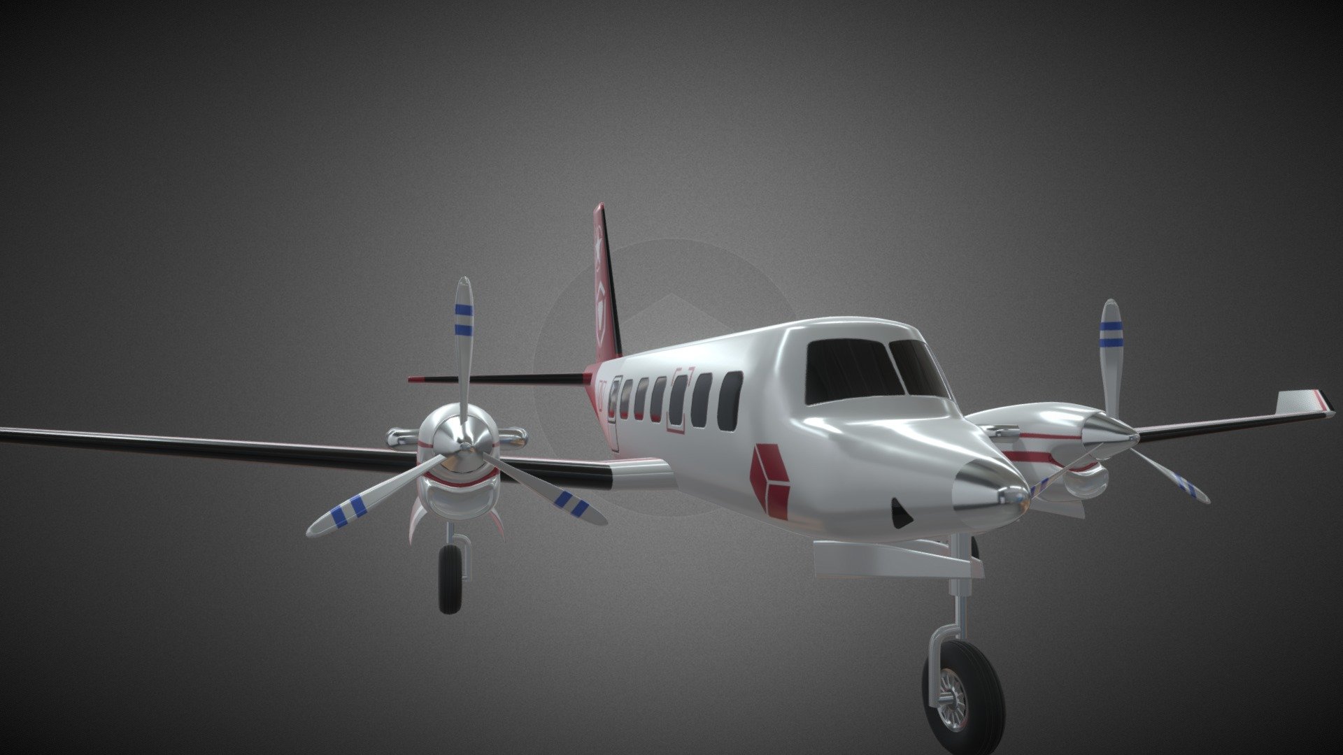 Game ready airplane asset | All control surfaces are present and rigged | Landing gear and wheels are also rigged | All movable parts have appropriate pivots set - Airplane - 3D model by Bit_Forge 3d model