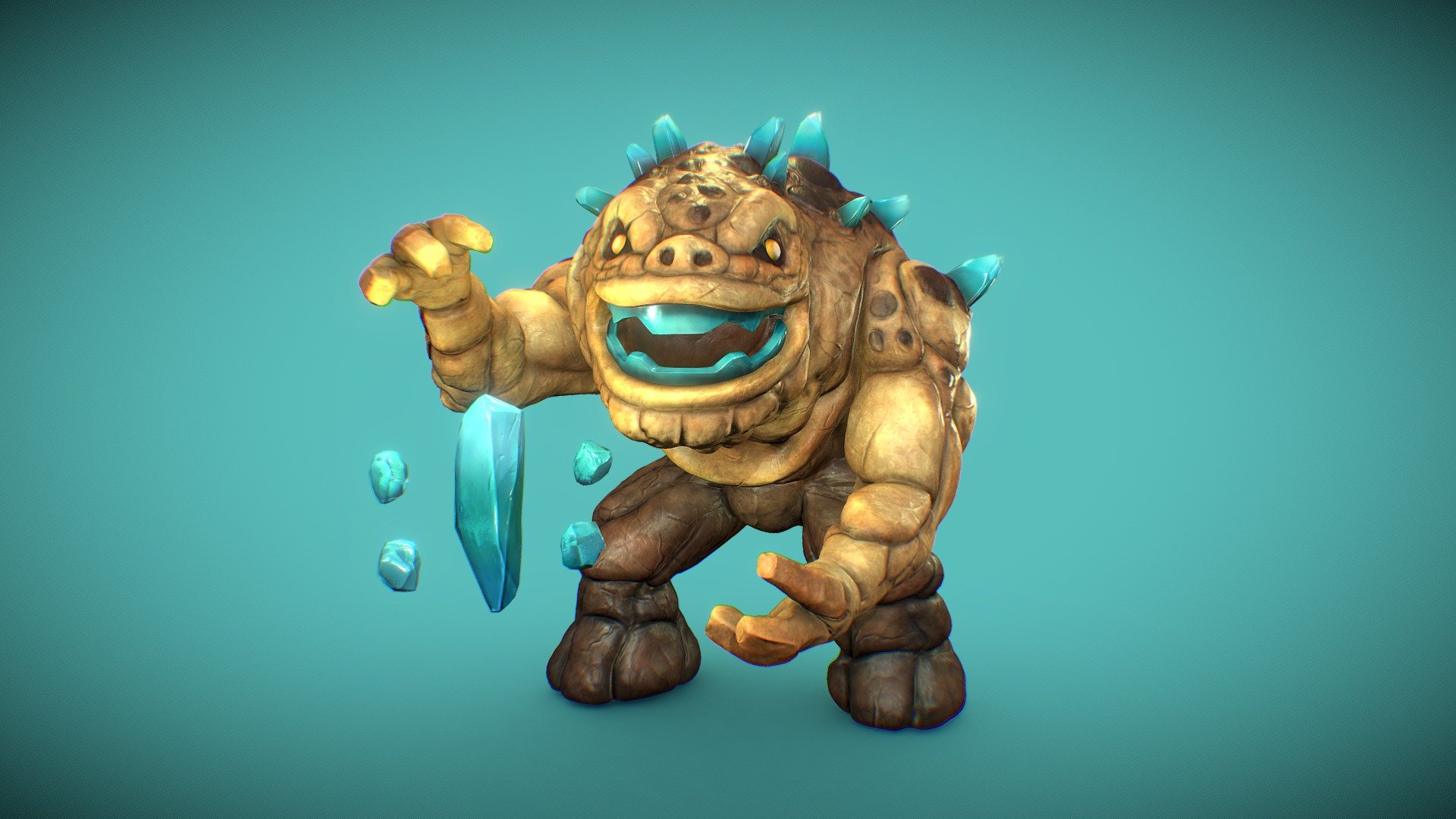 From the deepest caverns, ogres harvest precious crystals to give life energy to the planet core. They are slow, they are difficult to find but don't subestimate the power of these creatures. Even they can help you in the case of necessity of travelling to the core of the planet 3d model