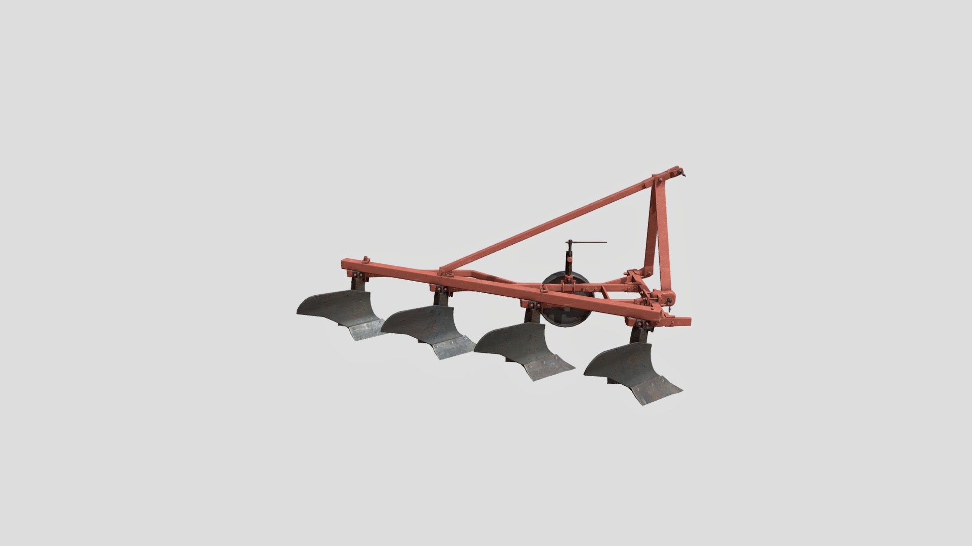 Tractor plow - 3D model by azvor 3d model