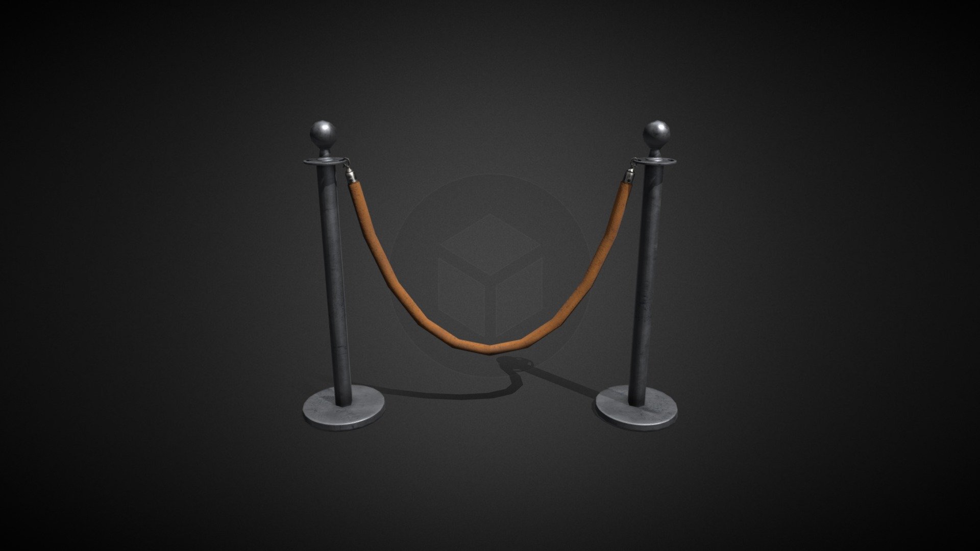 Steel Museum Fence with Mustard Cord - Museum fencing - 3D model by Mike Piven (@mihail.piven) 3d model