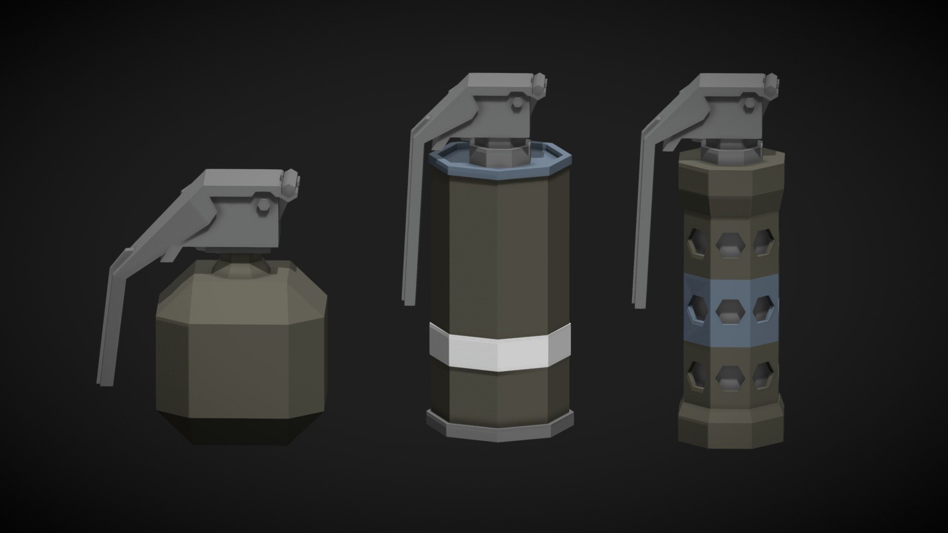 M18 Smoke Grenade
Flashbang / Flash Grenade
M67 Fragmentation Grenade - Grenade Pack - 3D model by Vextric 3d model