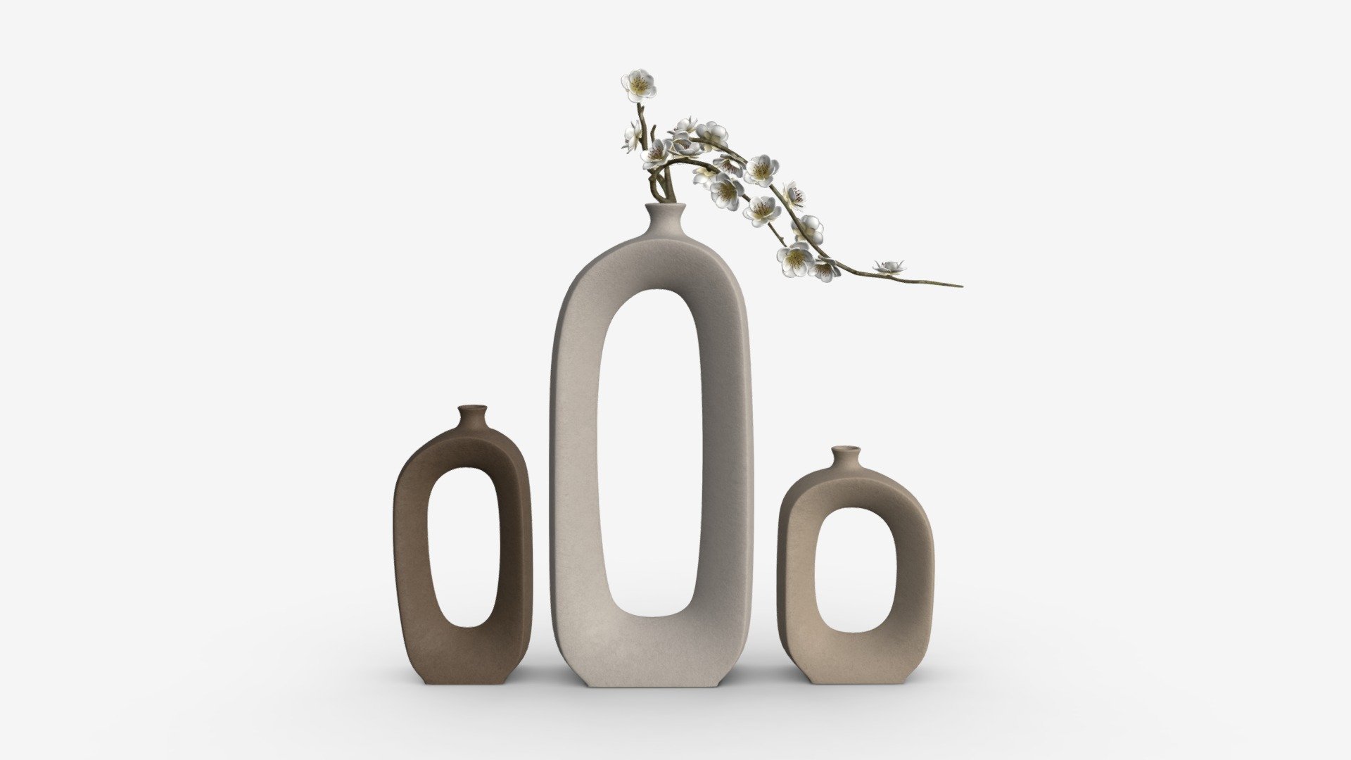 Brushed Ceramic Flower Vases - Buy Royalty Free 3D model by HQ3DMOD (@AivisAstics) 3d model