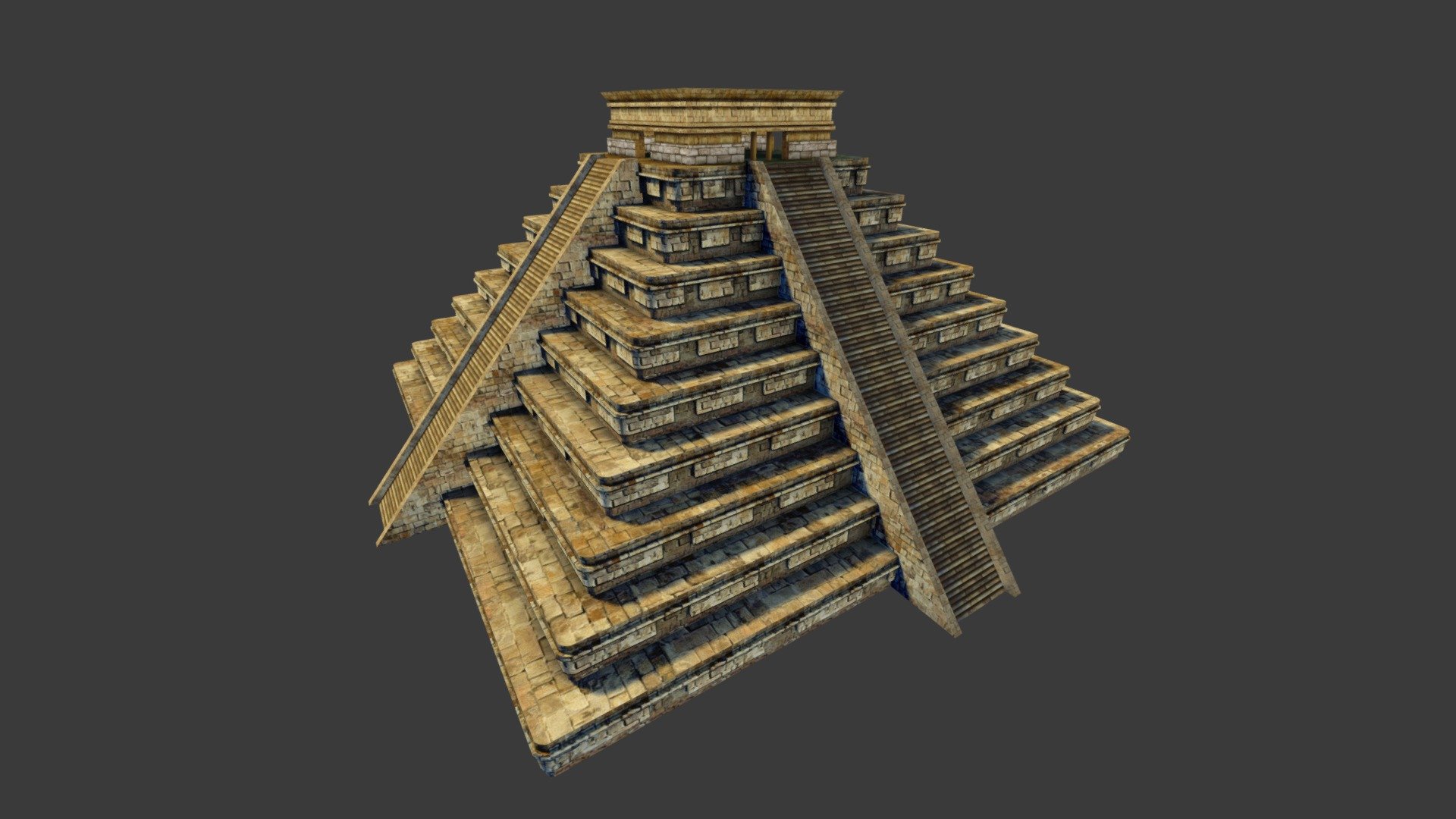 Baked Pyramid 
Chichen itza México
Mid Poly 4192 
Ready for AR
Baked Lightmap in textures
Unwrap - Pyramid ancient - Chichen itza mexico - Buy Royalty Free 3D model by navi3d 3d model