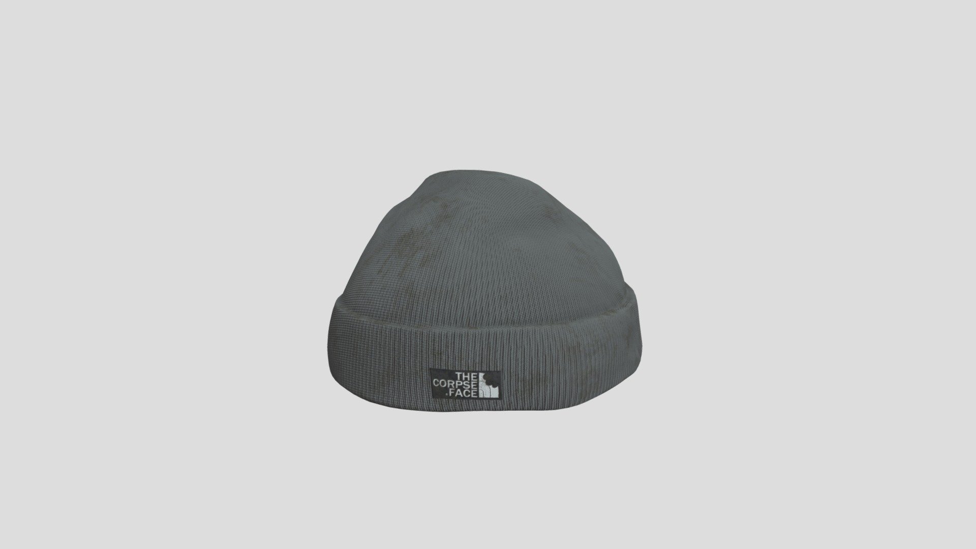 Grey cotton beanie with &ldquo;The Corpse Face