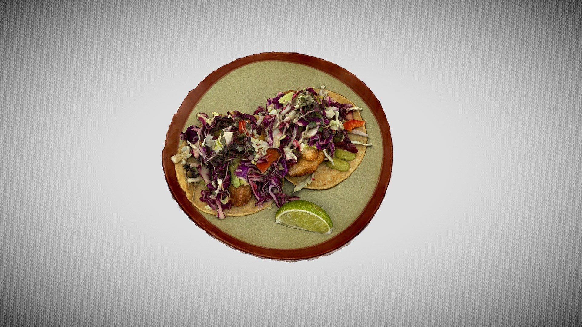 Deep fried fresh caught cod tacos that is served at Copita restaurant in Sausalito, Ca - Baja Style Cod - Buy Royalty Free 3D model by Augmented Reality Marketing Solutions LLC (@AugRealMarketing) 3d model