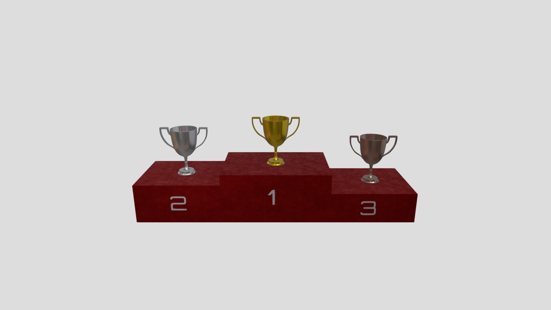 Trophy Podium

Obj, Fbx, Dae, mtl,Blend and texture (rar) file formats.

All formats tested and working.

Assets are low poly.

Assets are fully textured (PBR), 2048x2048 .png’s.

All formats tested and working.

The models are polygonal (verts and tris).

UVMapped, Low-poly 3D model.

For ease of use, objects are named logically (using the English language).

Face orientation is ok.

When importing, selecting, if necessary, you can change the size of the model.

The package includes texture and uv mapping.

Basecolor Map, Metallic Map, Roughness Map end Normal Map.

This part, while simple, has been tested with confidence and peace of mind that it can be downloaded 3d model