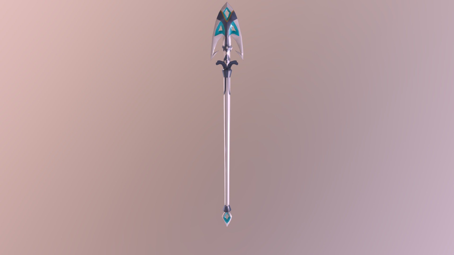 A model of the zora spear from The Legend of Zelda: Breath of the Wild with a custom texture. Made for my 3D modelling class at RIT 3d model