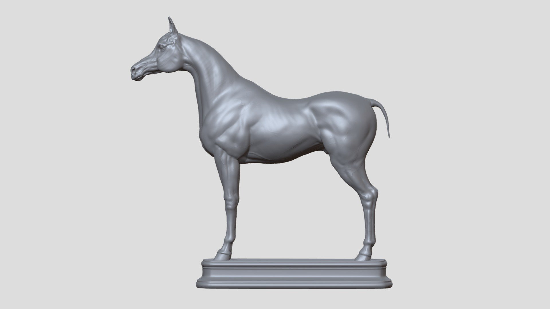 Arabian Horse in Neutral Pose
High Poly, sculpted in ZBrush 2021.

Ideal for printing 3D

Compositions

Decoration

Motion graphics - Destruction of solids

Etc....

Does not contain UVs Maps

Piece with 20 cm

Files :

FBX

Does not contain lighting

I hope it will be useful in your project !

Thank you for visiting my models !! - Arabian Horse - Buy Royalty Free 3D model by aleexstudios 3d model