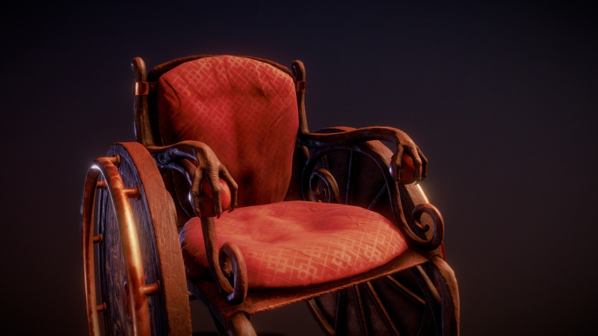 WheelChair for one of my characters in a medieval fantasy setting, designed myself.

Made with Maya and Substance Painter 3d model