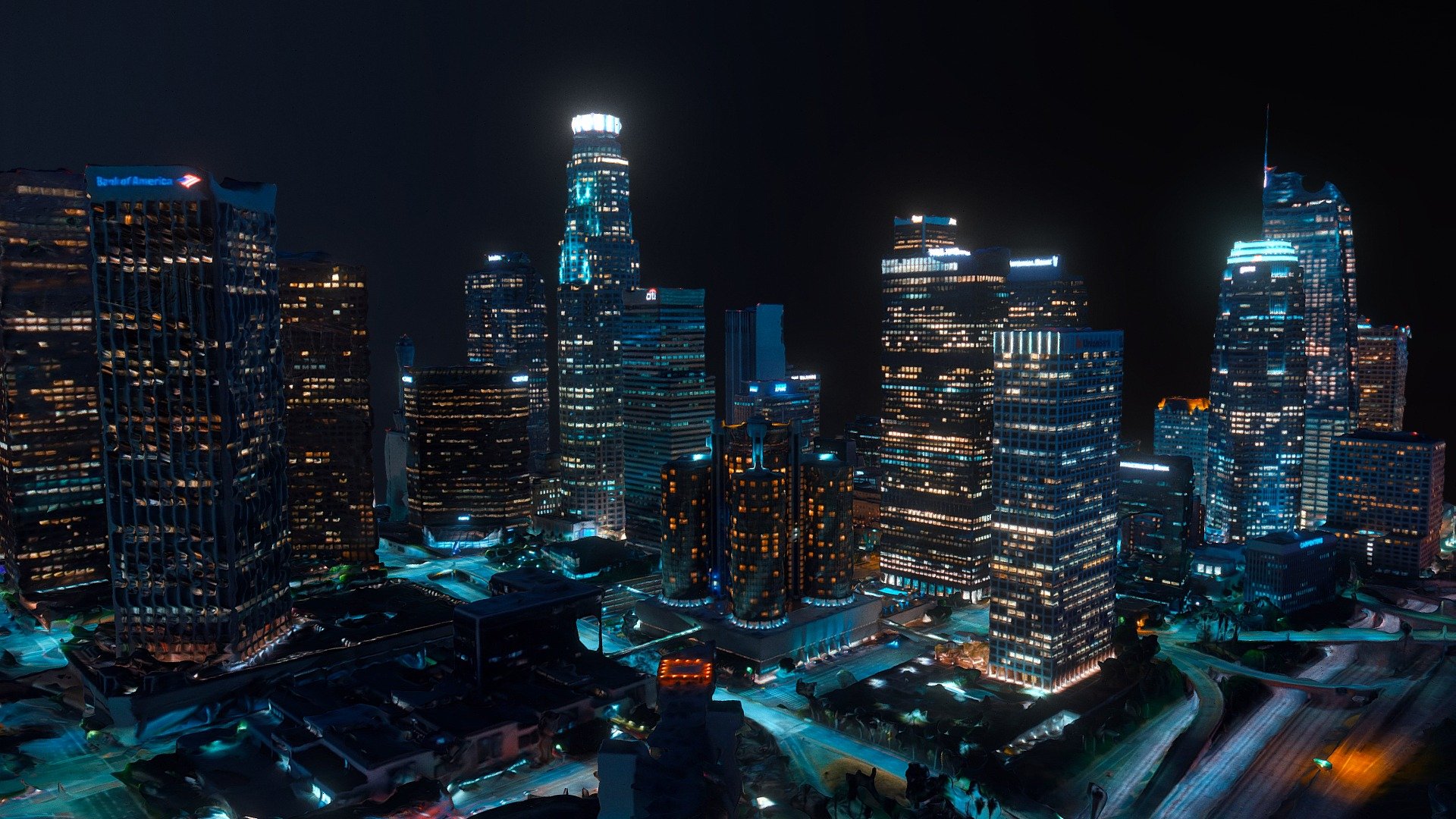 LA Los Angeles night city megalopolis downtown cloudscape panorama

Experimental vr, reconstructed solely from 8K drone footage, 4x8K  textures

Please ko-fi.com/333ddd if you download and enjoy - LA Night City - Download Free 3D model by FUD-UJEP 3d model