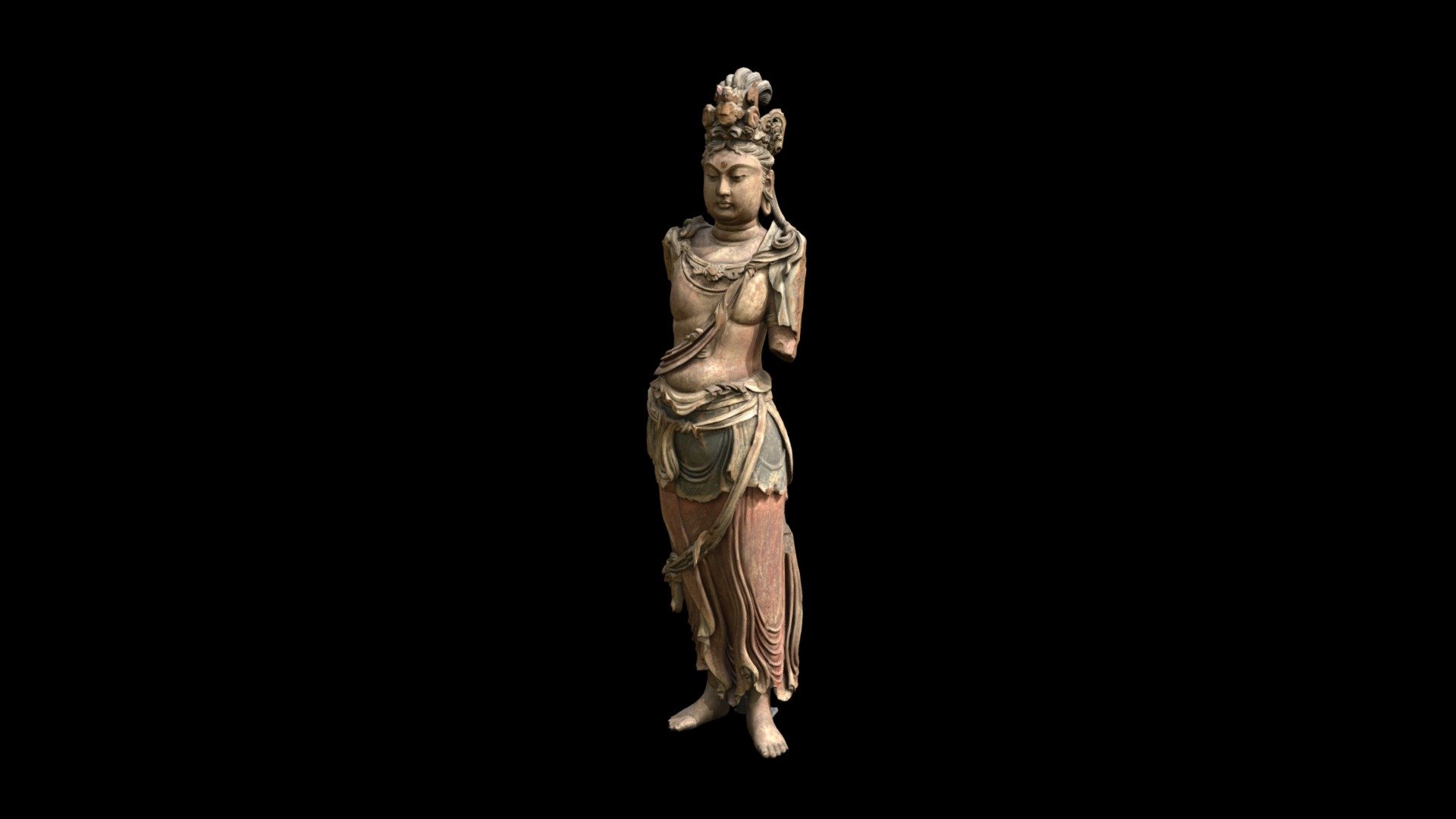 You can copy, modify, and distribute this work, even for commercial purposes, all without asking permission. Learn more about The Cleveland Museum of Art’s Open Access initiative: http://www.clevelandart.org/open-access-faqs

Eleven-Headed Guanyin, 十一面觀音菩薩, 1100-1200. China, late Northern Song dynasty (960-1127) - Jin dynasty (1115-1234). Wood with polychromy and cut gold; overall: 218.5 cm (86 in.). The Cleveland Museum of Art, Purchase from the J. H. Wade Fund 1981.53

Learn more on The Cleveland Museum of Art’s Collection Online: https://www.clevelandart.org/art/1981.53 - 1981.53 Eleven-Headed Guanyin - Download Free 3D model by Cleveland Museum of Art (@clevelandart) 3d model