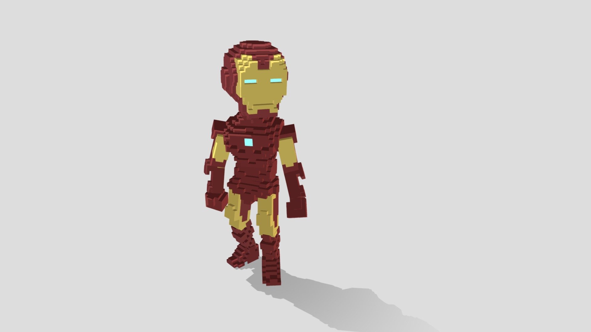 Ironman - designed in VoxEdit - Ironman (Voxel) - 3D model by Amirreza Nasiri (@amirrezans) 3d model