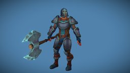 Stylized Human Male Newbie Warrior(Outfit) armor, rpg, humanoid, warrior, plate, mmo, rts, fbx, outfit, moba, weapon, character, handpainted, pbr, lowpoly, axe, animation, stylized, fantasy, human